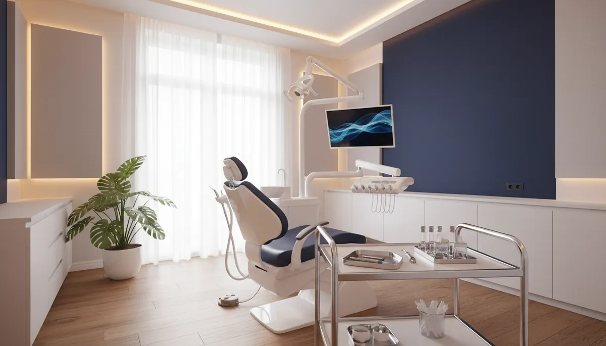 Medic stomatolog administrează anestezie dentară locală unui pacient 