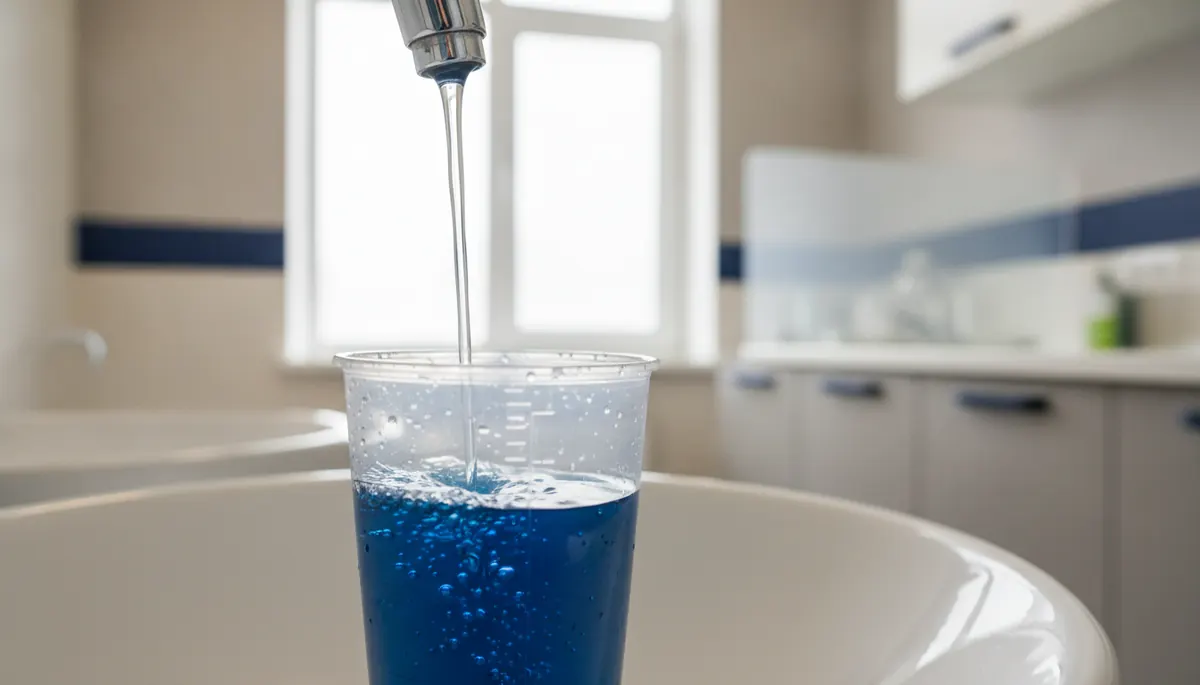 Doza de apa de gura cu clorhexidina masurata inainte de clatire 
