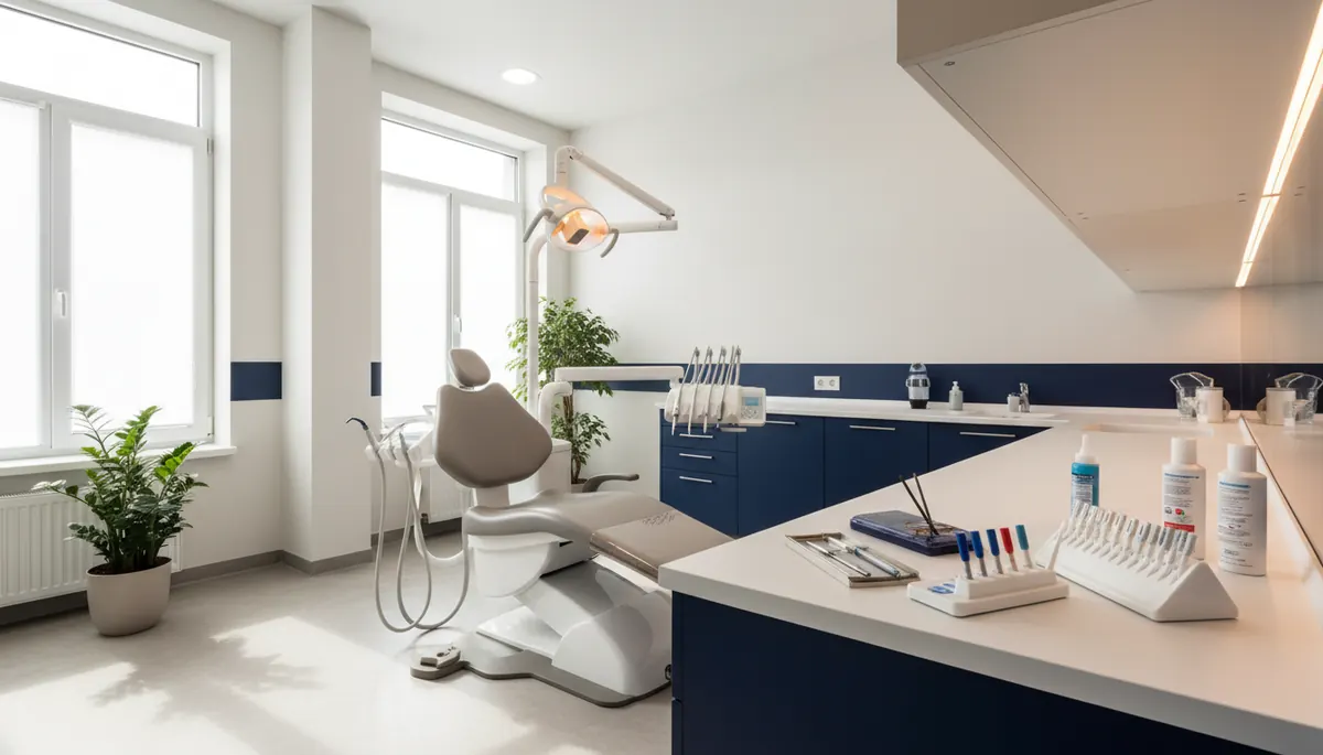 Cabinet de estetica dentara pregatit pentru o procedura de bonding dentar 