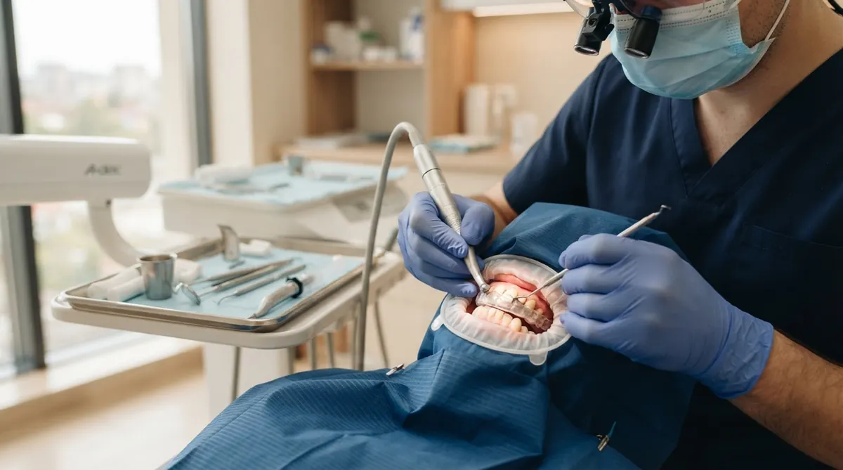 Gutiera ocluzala transparenta pentru protectia dintilor in bruxism 