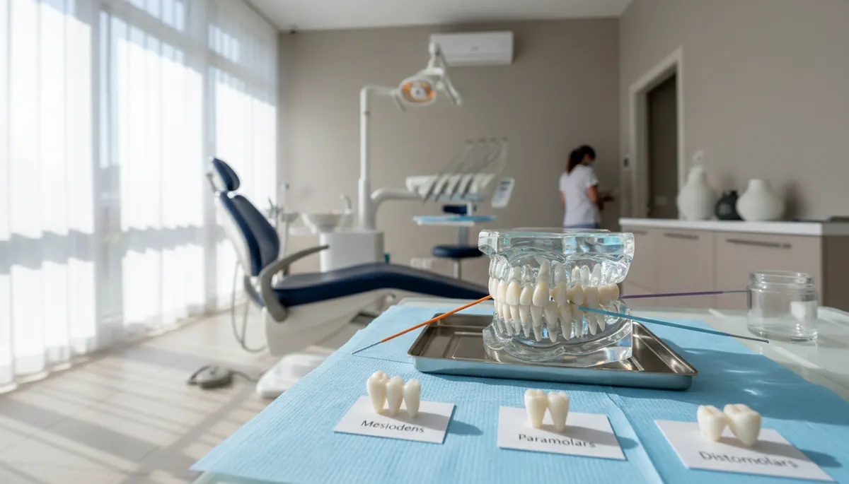 Detaliu clinic dintr-un cabinet stomatologic care ilustrează localizarea unui dinte supranumerar pe radiografie, fără chipul pacientului, la Anghele Dental Iași