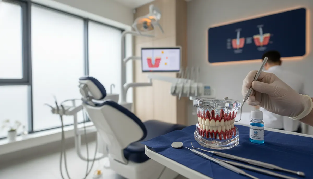 Sondaj parodontal pentru măsurarea adancimii pungilor parodontale 
