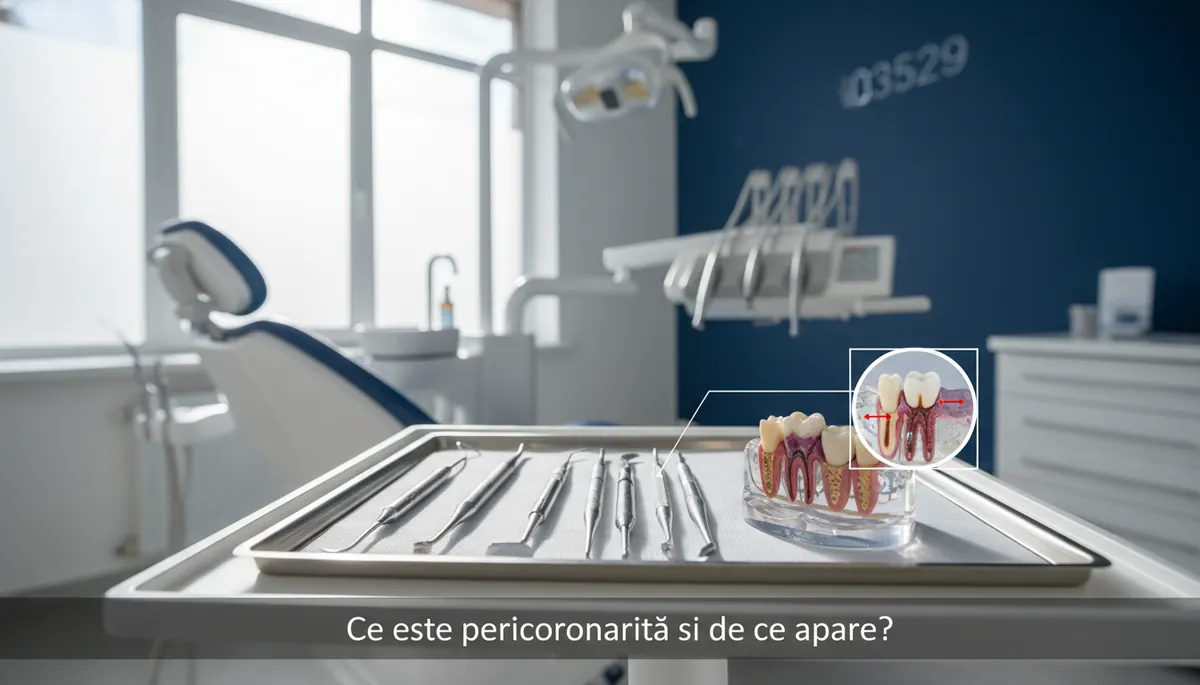 Radiografie panoramica folosita pentru evaluarea molarului de minte si a pericoronaritei 